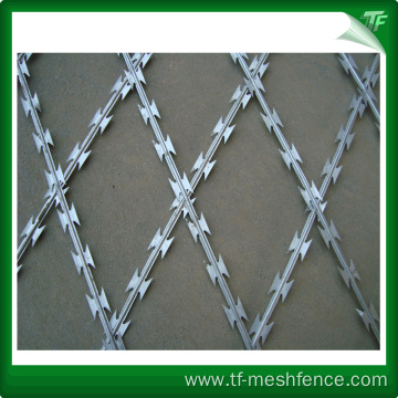 Hot dipped galvanized Straight Razor Barbed Wire